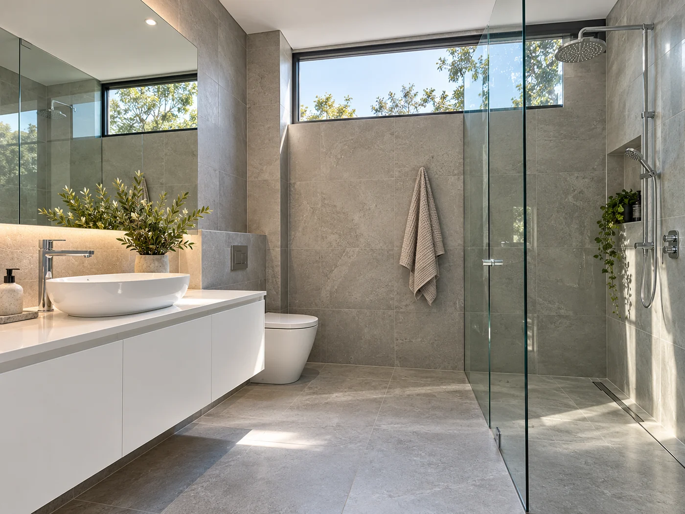 Renovated modern bathroom in a Canberra home